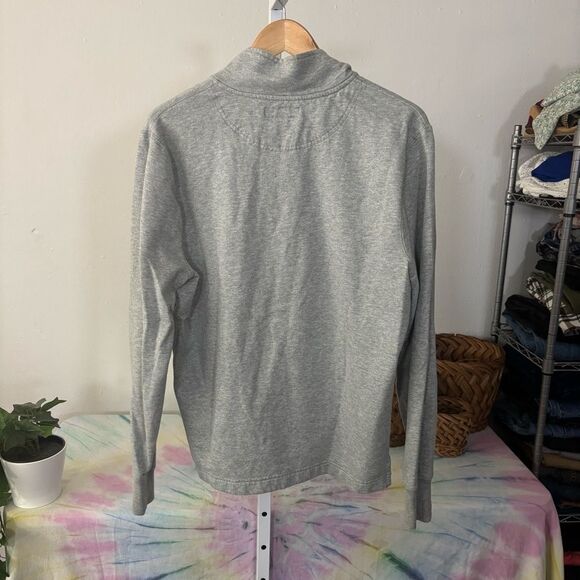 J crew mercantile Light Gray Pullover Henley sweater mens medium - Picture 6 of 7